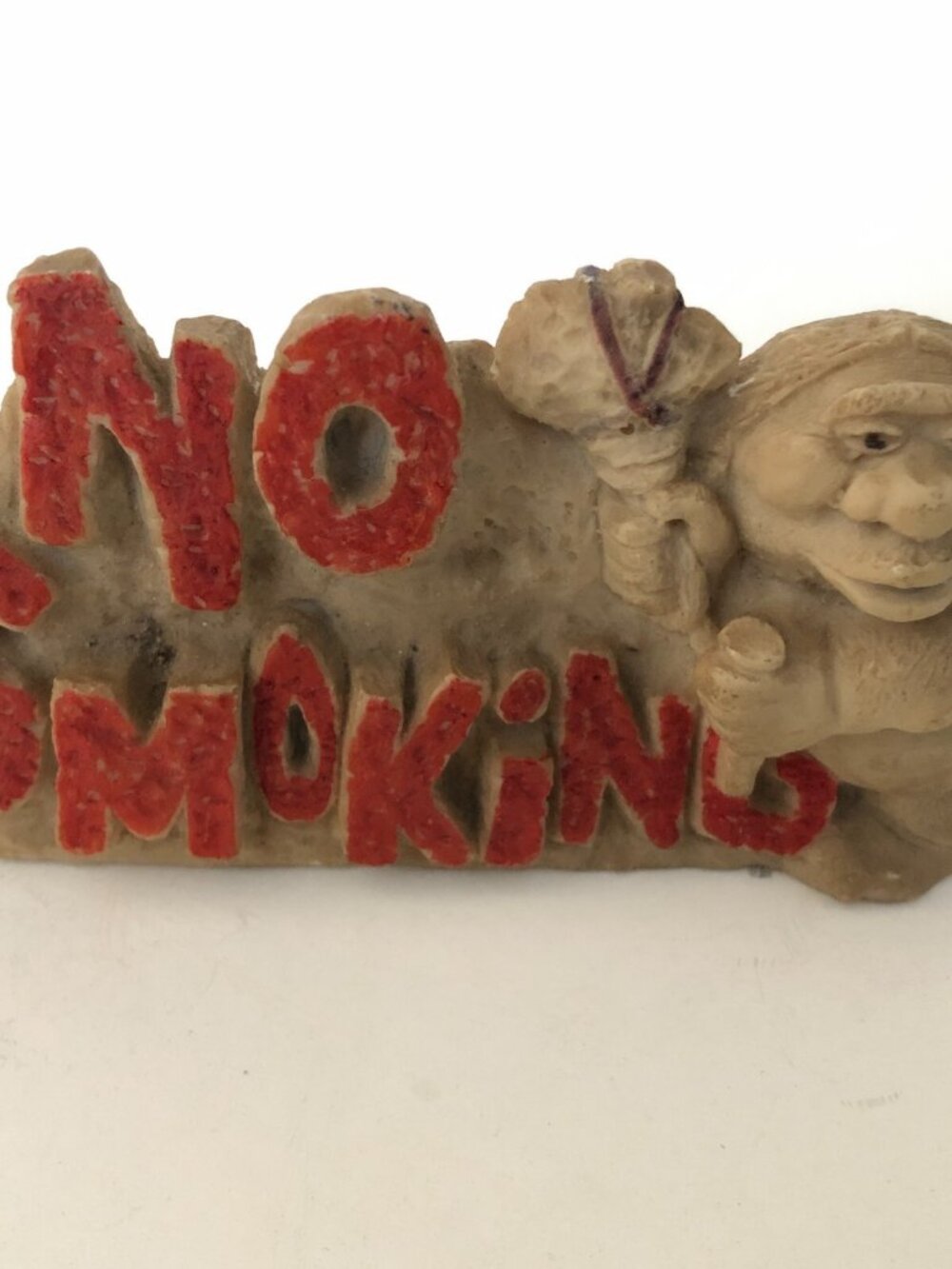 1973 Russ Berrie Figurine Caveman Paper Weight NO SMOKING